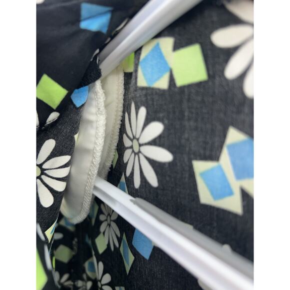 Womens Handmade Shirt Size Unknown Black Daisy Short Sleeve Button Up - Picture 6 of 10